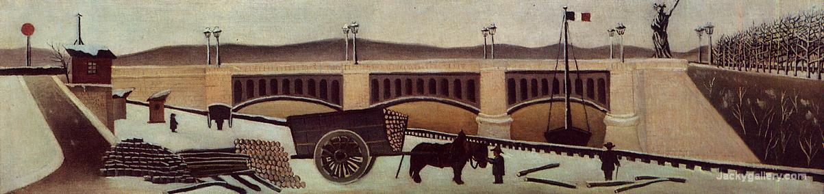 View of Grenelle Bridge by Henri Rousseau paintings reproduction